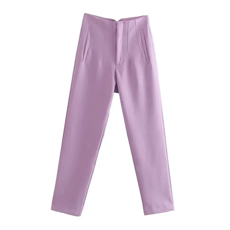 Women's High Waisted Casual Dress Trousers