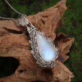 Exquisite Drop Shape Moonstone Necklace Pendant