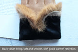 Women's Genuine Leather with Velvet Lining Fashion Driving/Riding Gloves