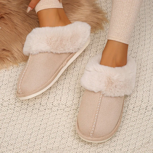 Faux Fur Thicken Plush Winter Home Slippers