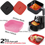 2Pcs Air Fryer Silicone Basket & Mold (Reusable Pan Liner)