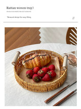 Afternoon Tea Dessert Cake Rattan Basket Fruit Plate