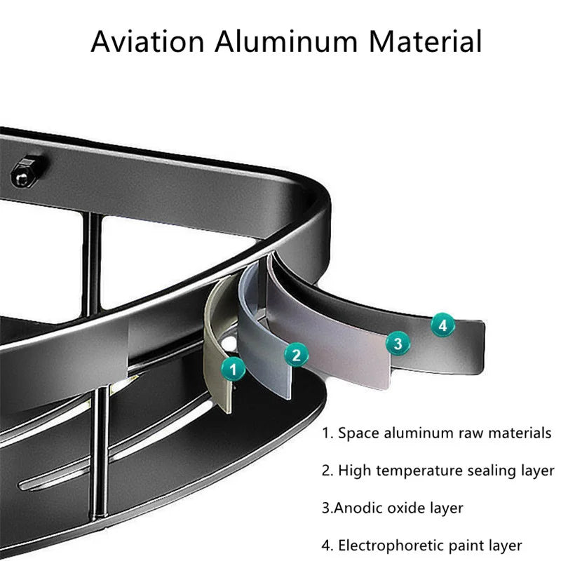 Bathroom Corner Shelf - No Drill Wall Corner Shelf