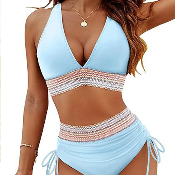 High Waist Separate Patchwork Bikini