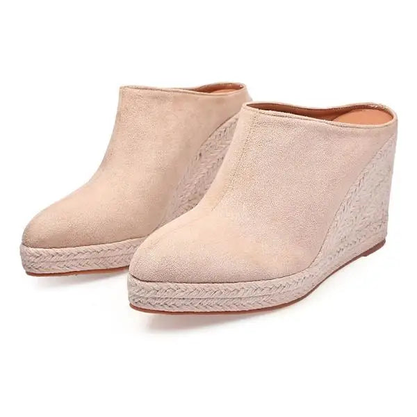 Wedge Platform Slippers - High Soft Pointed