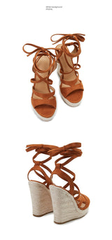 Women's Lace Up Wedge Sandals