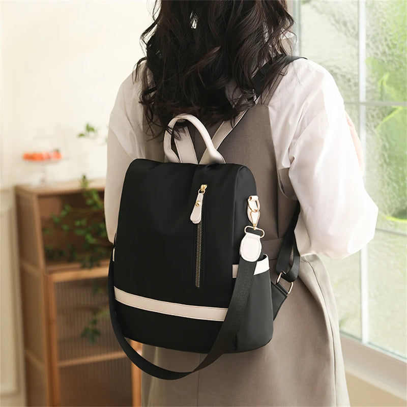 Casual Anti-Theft Backpack - Waterproof Fabric Fashion Shoulder Bag