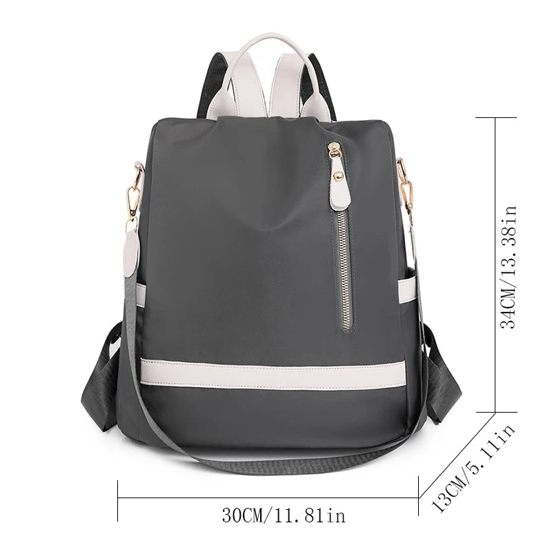 Casual Anti-Theft Backpack - Waterproof Fabric Fashion Shoulder Bag