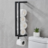 Black Towel Rack Holder - Stainless Steel