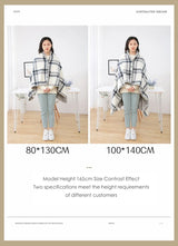 Thick Plaid Blanket – Warm Winter Wearable Blanket