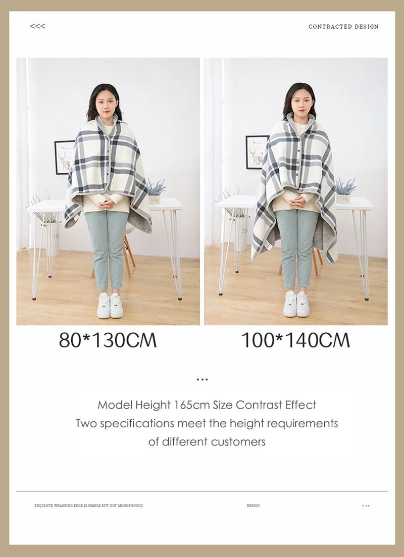 Thick Plaid Blanket – Warm Winter Wearable Blanket