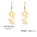 Lotus Flower Drop Earrings