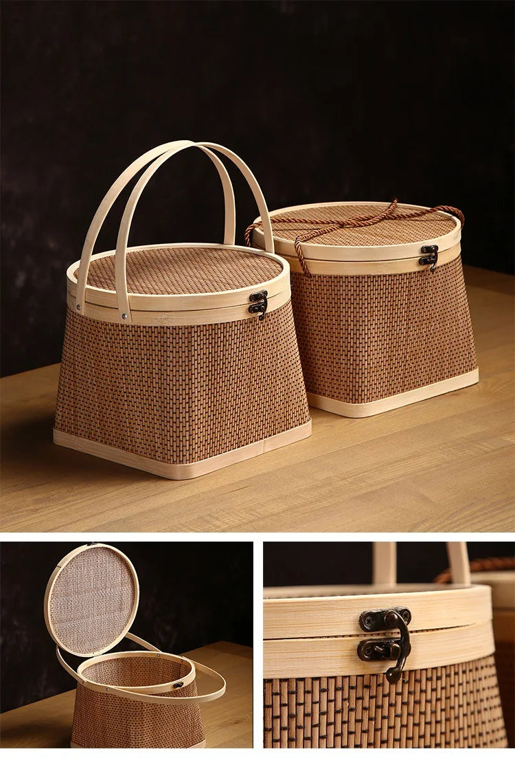 Outdoor Picnic Cabas Bamboo Basket