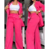 Elegant Autumn Women's Blazer & Pants Two Piece Set