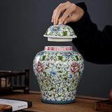 Modern Enamel Painted Flower Decorative Jar