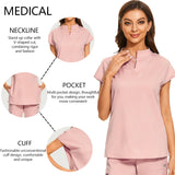 Stand Neck V-Cut Scrub Top & Jogger Pants Scrub Sets