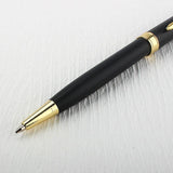 Luxury Metal Ballpoint Pen - Stainless Steel with Golden Trim