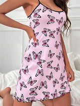 Butterfly Print Slip Nightdress