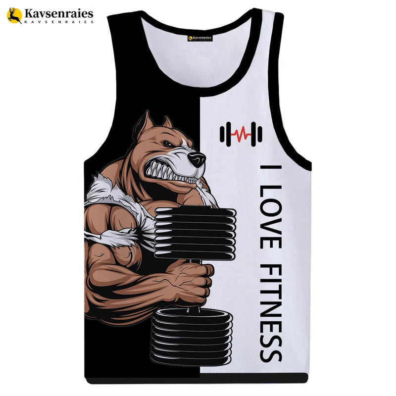 Men's Love Fitness Tank Top - 3D Printed Tank Tops 