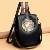 Retro Shoulder Bag - Soft Leather Fashion Backpack