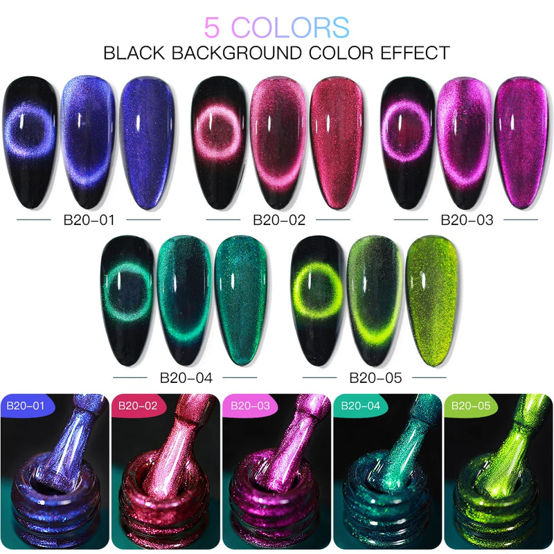 9D Cat Eye Gel Nail Polish - Magnetic Galaxy Effect Nail Gel