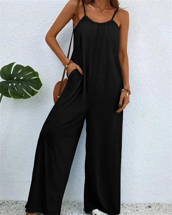 Women Casual Sleeveless Loose Jumpsuit