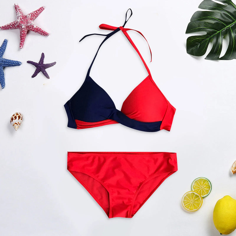 Split Color Bikini - Swimwear Women