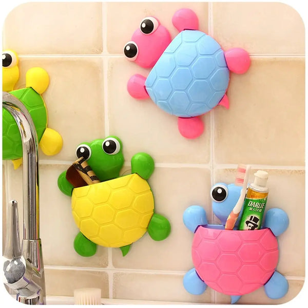 Cute Cartoon Tortoise Shaped Toothpaste Holder - Strong Suction Cup