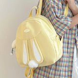 Durable Canvas Backpack with Cute Rabbit Ear Design