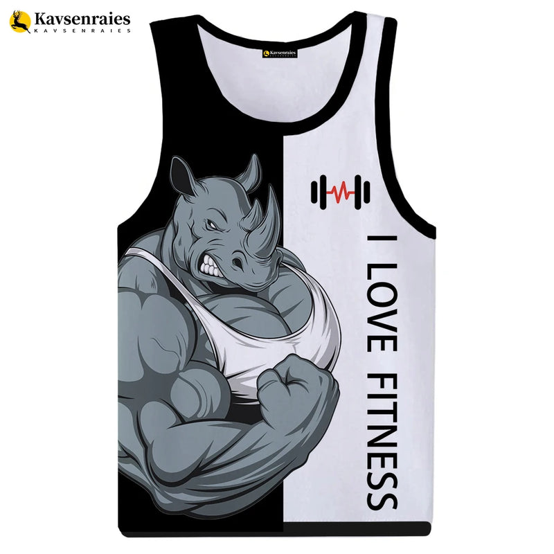 Men's Love Fitness Tank Top - 3D Printed Tank Tops 