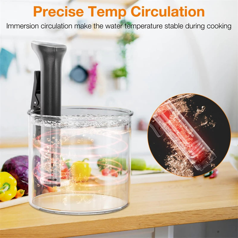 1800W Waterproof Vacuum Sous Vide Cooker - Immersion Circulator with LED Digital Display