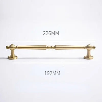 Vertical Solid Brass Gold Drawer Knobs T-Bar Handle