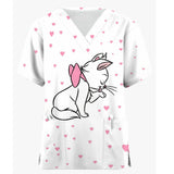 Disney Mary Cat Print Scrub Top