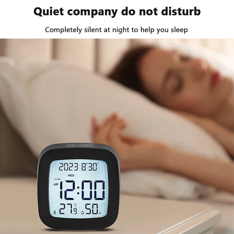 LED Alarm Clock with Backlight and Temperature/Humidity Monitor