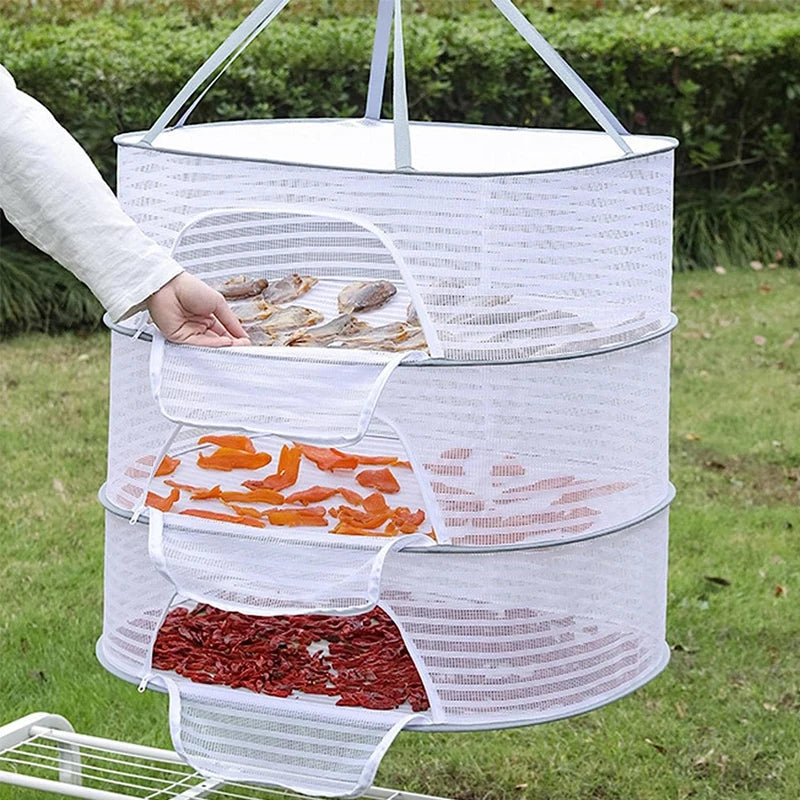 3-Tier Portable Mesh Herb Hanging Dryer