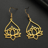 Lotus Flower Drop Earrings