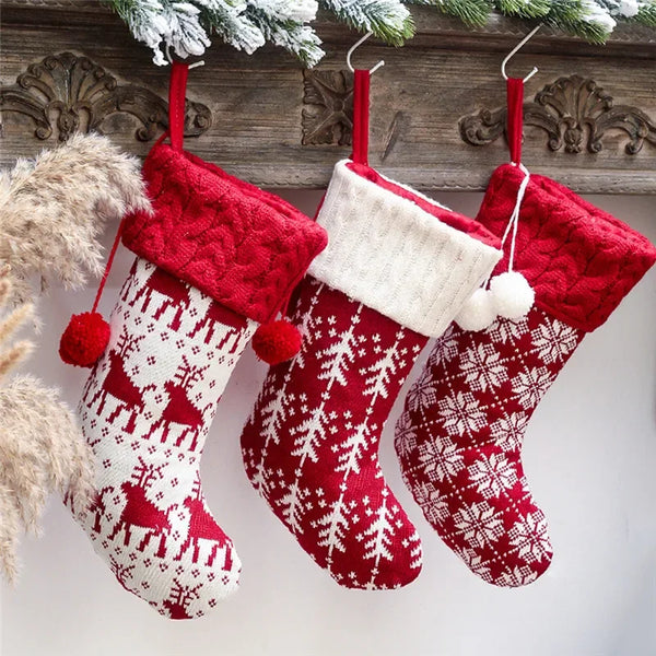 Knitted New Year Christmas Stocking