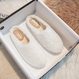 Round Toe Faux Fur Lambswool Slippers