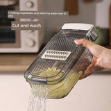 Beige Kitchen Vegetable Shredder and Chopper with Drain Box