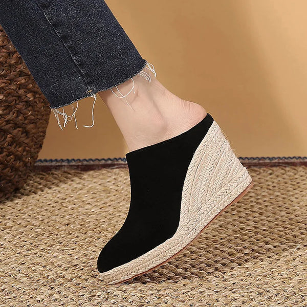 Wedge Platform Slippers - High Soft Pointed