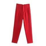 Women's High Waisted Casual Dress Trousers