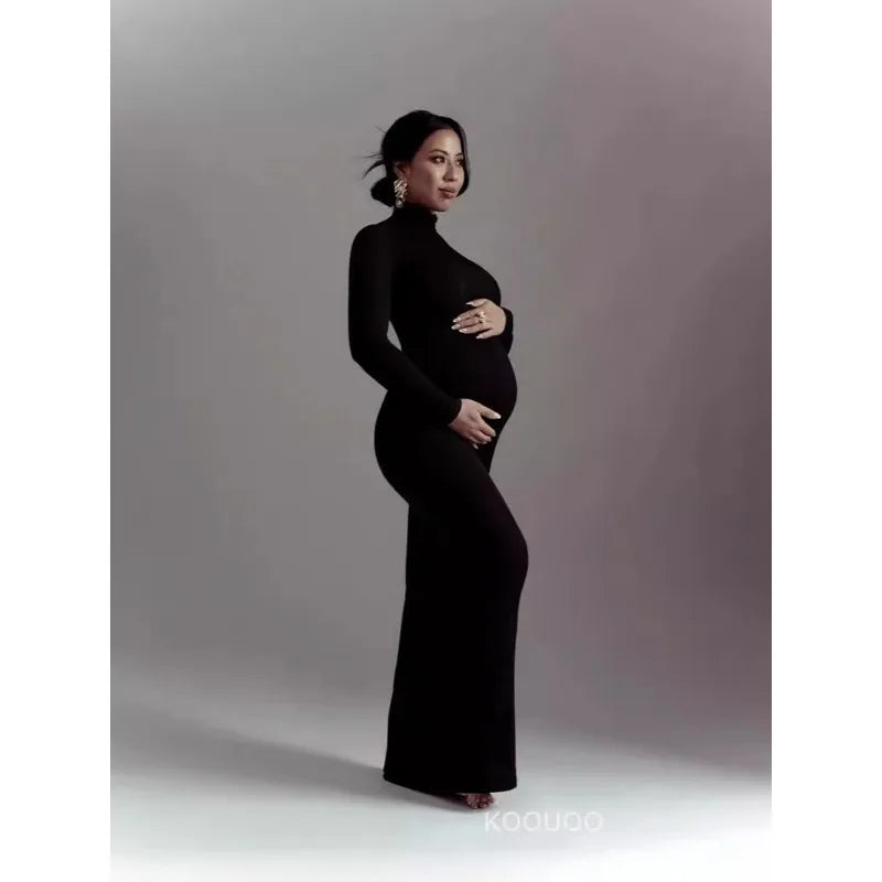 Maternity Long Sleeve Blouson Midi Dress