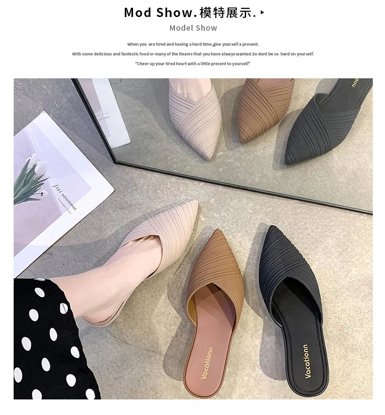 Mule High Heel Slippers - Pointed Toe Slides