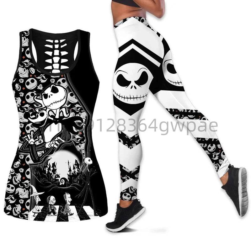 Disney Jack Skellington Cutout Tank Top + Leggings Yoga Set