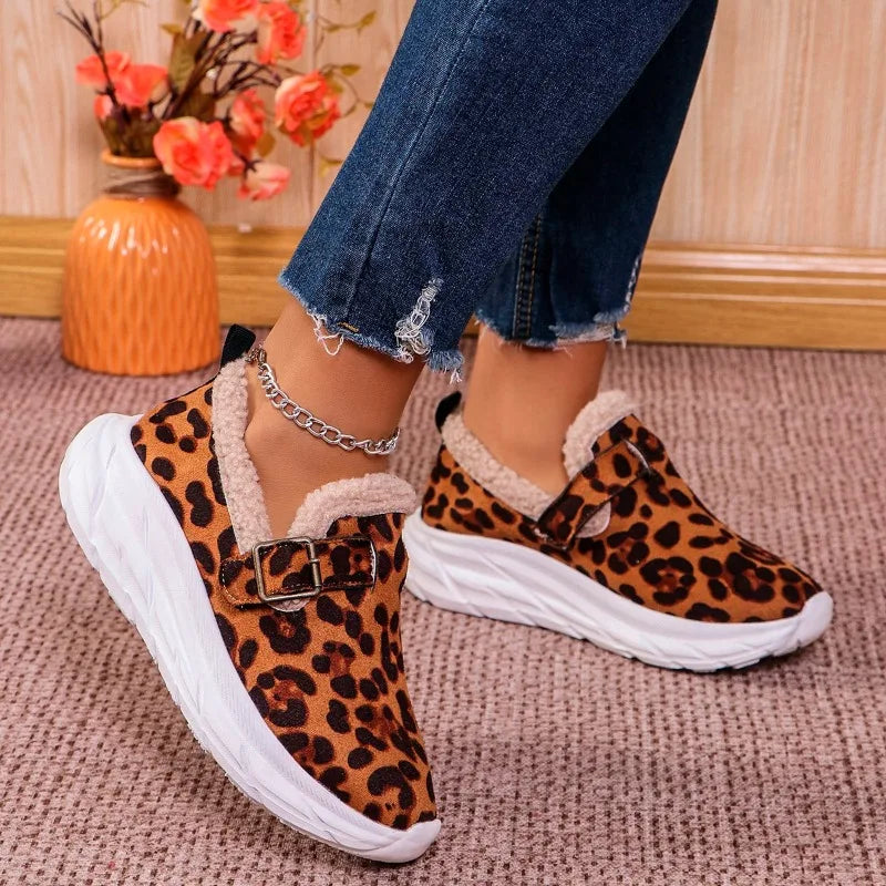 Warm Casual Sneakers with Round Toe Platform for Winter