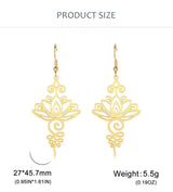 Lotus Flower Drop Earrings