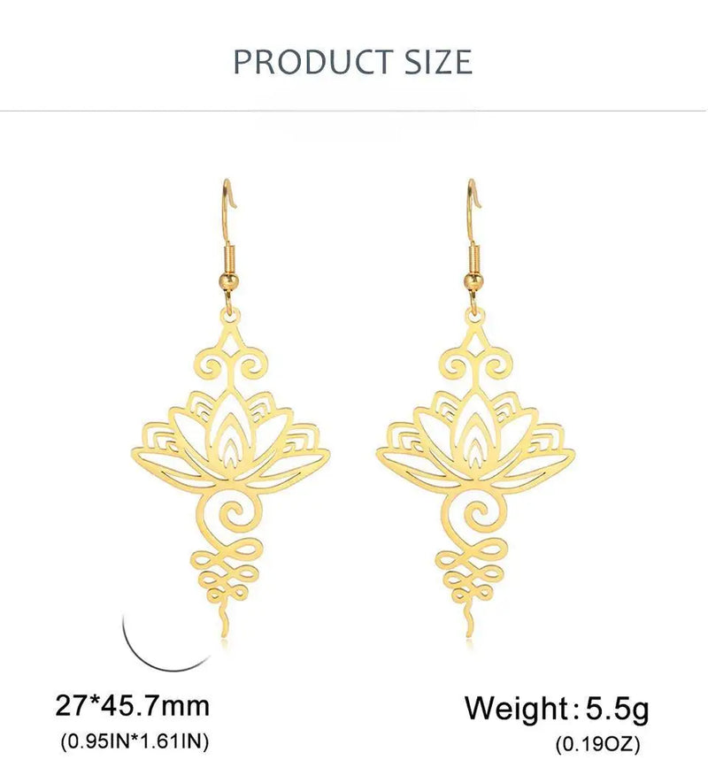 Lotus Flower Drop Earrings