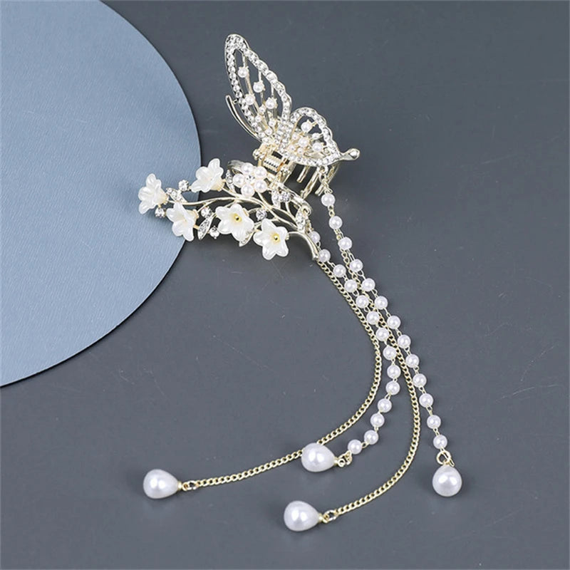 Butterfly Pearl Tassel Hairpin