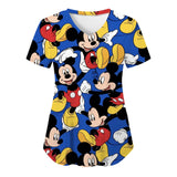 Minnie Mouse Mickey Mouse Scrub Tops – V-Neck Disney Scrub Tops