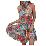 Halter Bohemian Floral Dress